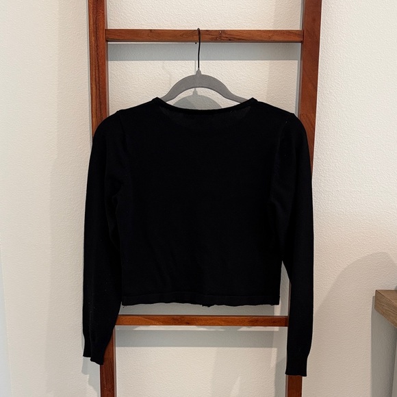 Motel Rocks Giovanina Cardigan in Flat Knit Black - Picture 4 of 5